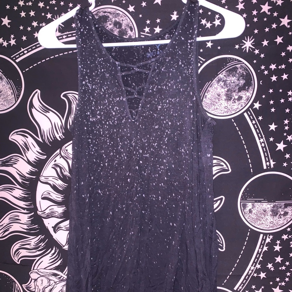 Black cross cross tank top